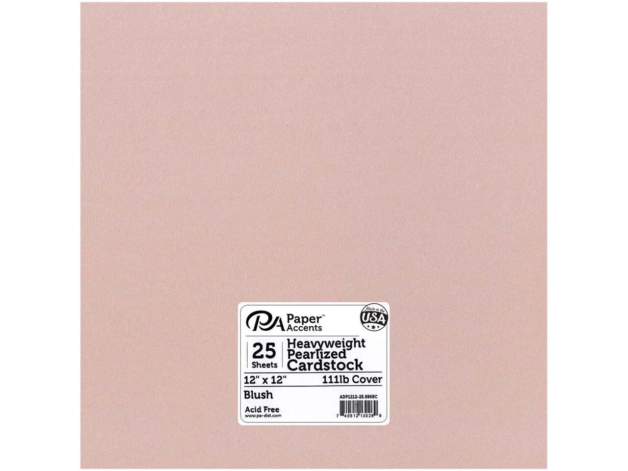 Paper Accents Pearlized Cardstock - 12 x 12 in. - #8868C Blush 25 pc.